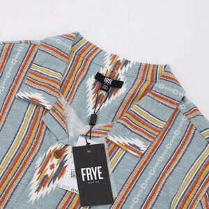 NWT FRYE Men's Slate Stripe Aztec Short Sleeve Knit Shirt Size XXL